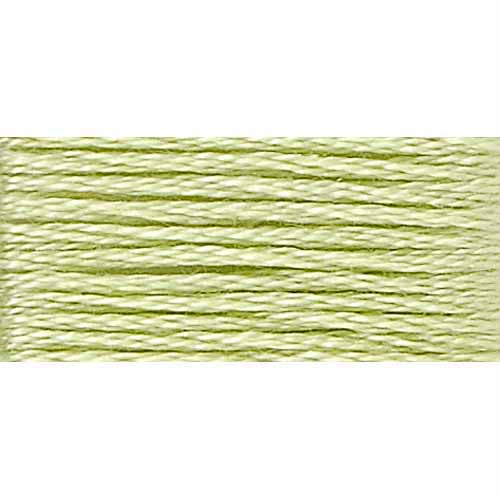 Light green embroidery floss on a white background