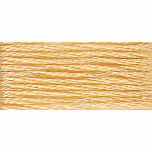 Close-up of beige embroidery floss on a white background