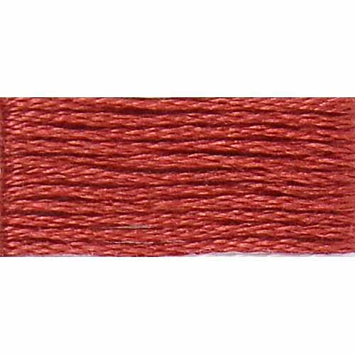 Brown pink embroidery floss on a white background