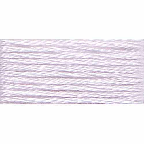 Close-up of a spool of white embroidery floss on a white background