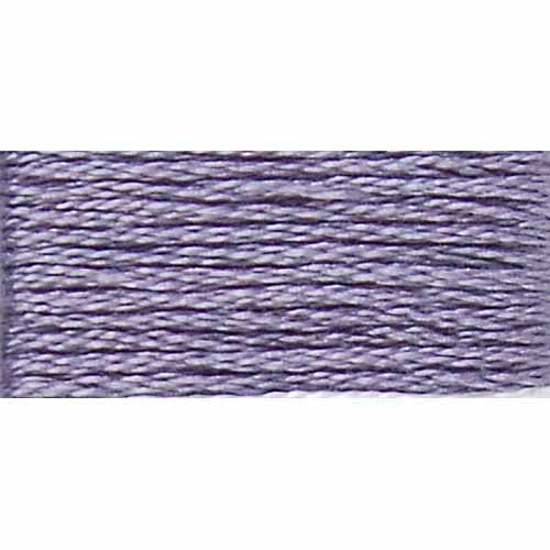 Close-up of purple embroidery floss on a white background