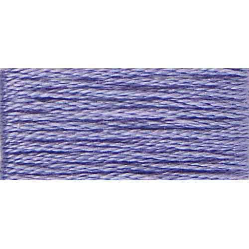 Close-up of blue embroidery thread on a white background