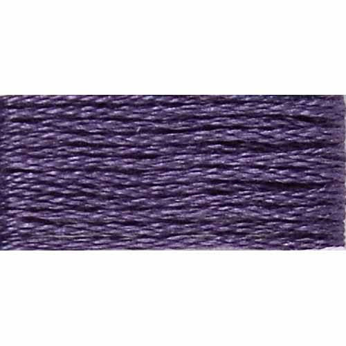 Navy blue embroidery floss on a white background