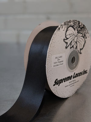 black double face satin ribbon for crafting and decorating
