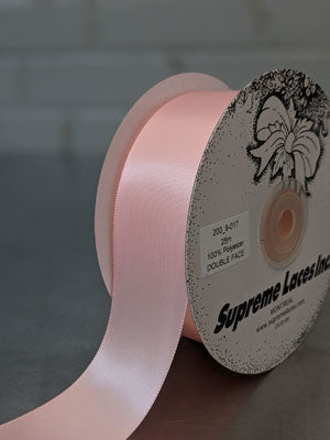 pink double face satin ribbon for crafting and decorating