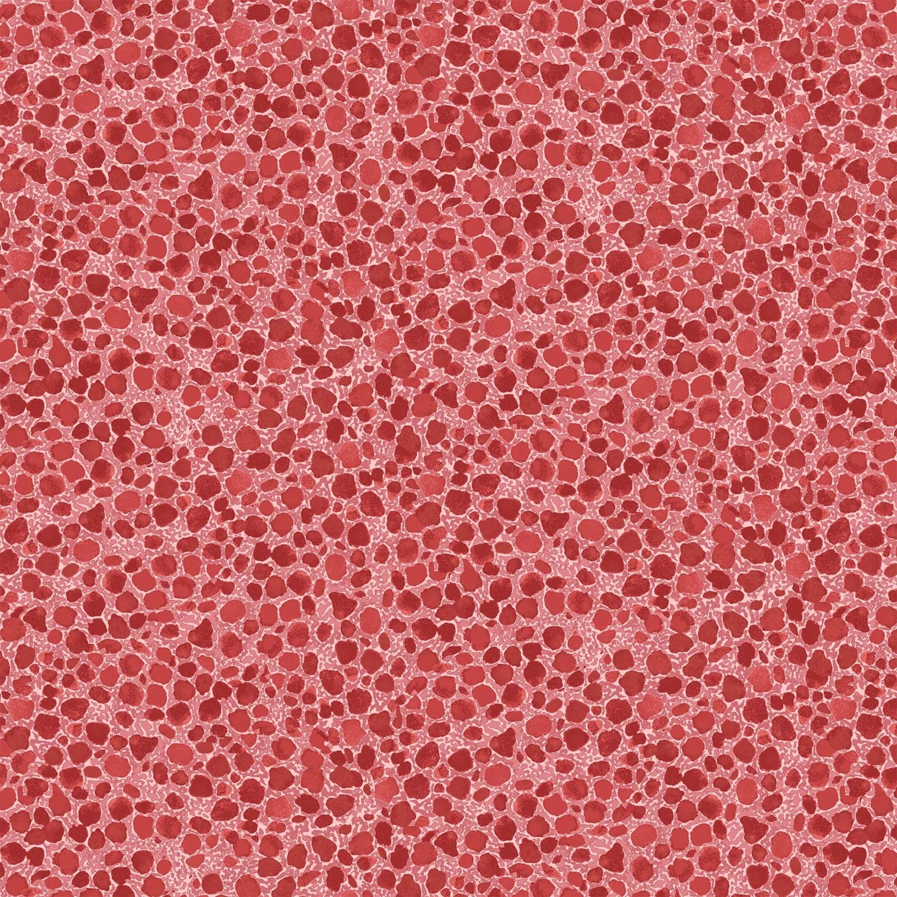 red colored fabric with river rock pattern illustrations.  typically used for quilting and crafting. from Eden from FIGO Fabrics 