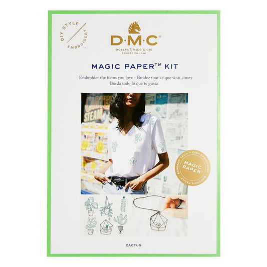 Kit de broderie DMC Magic Paper - Cactus