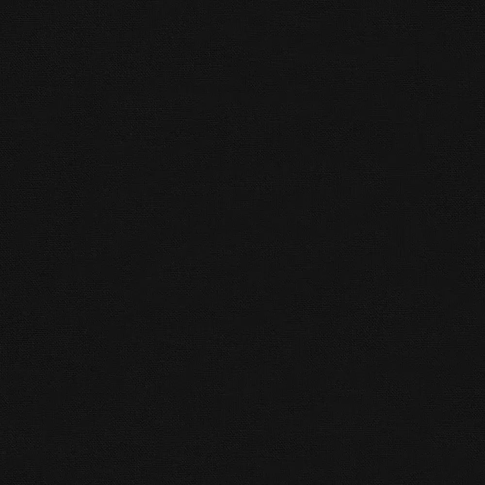 Solid dark black color swatch of linen fabric. Cotton linen blend for sewing and crafting. 