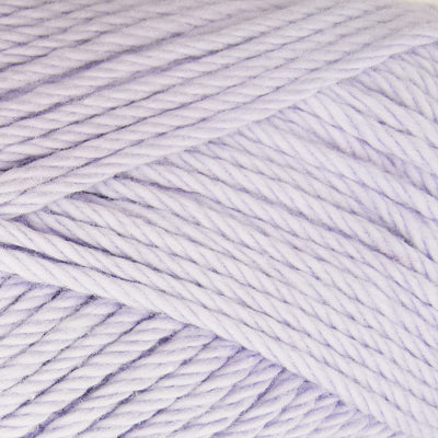 Close-up of light purple yarn with subtle variations