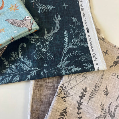 Forest Fable half yard quilting fabric bundle for crafting and sewing. 