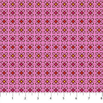 Pink fabric with a geometric pattern