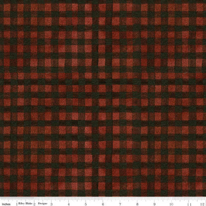 Red and brown plaid fabric pattern