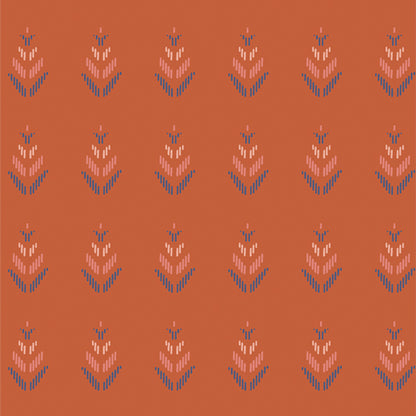 Pattern fabric of geometric shapes on a brown background