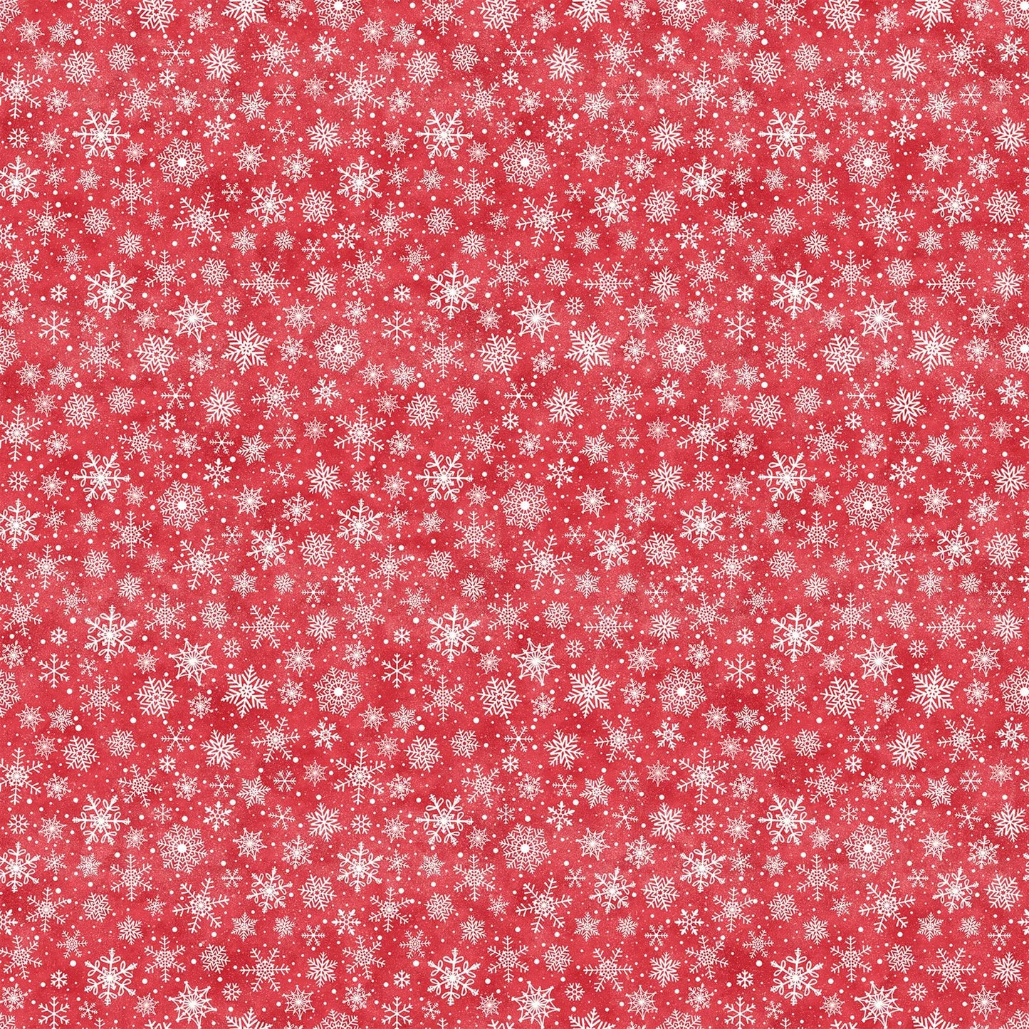 a red flannel fabric with a snowflake illustrations. from FIGO Fabrics line Little Donkey's Christmas. 100% Cotton for quilting and crafting