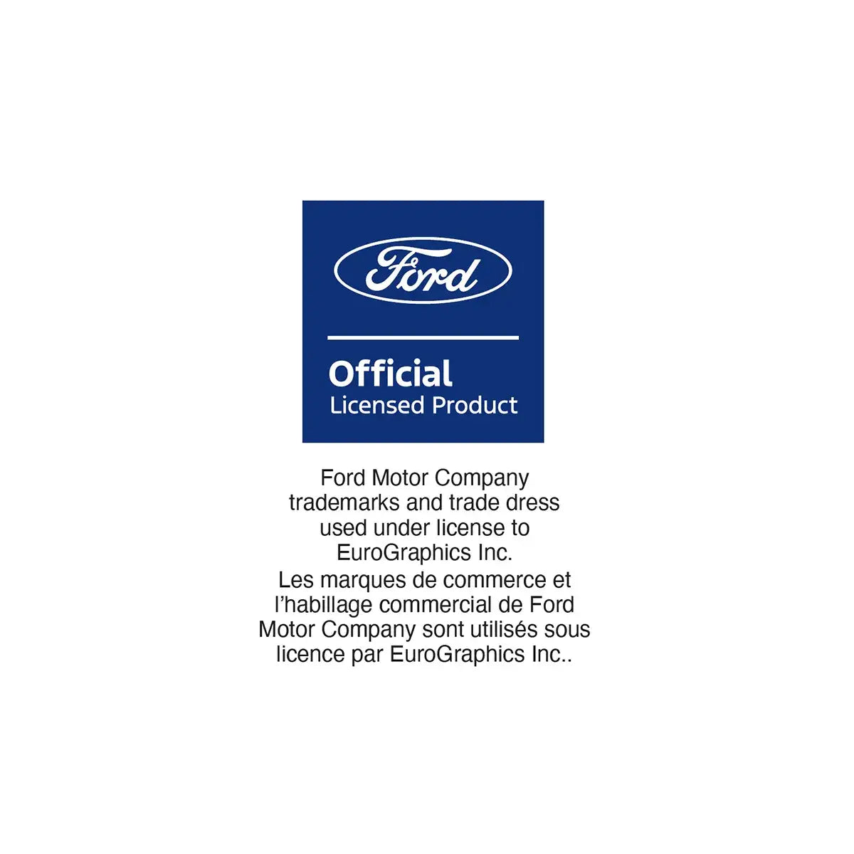 Ford logo with 'Official Licensed Product' text on a white background