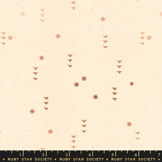 Fabric with a cream background and gold spec pattern. From Heirloom by Alexia Abegg at Ruby Star Society. 100% cotton for sewing, crafting, and quilting. 