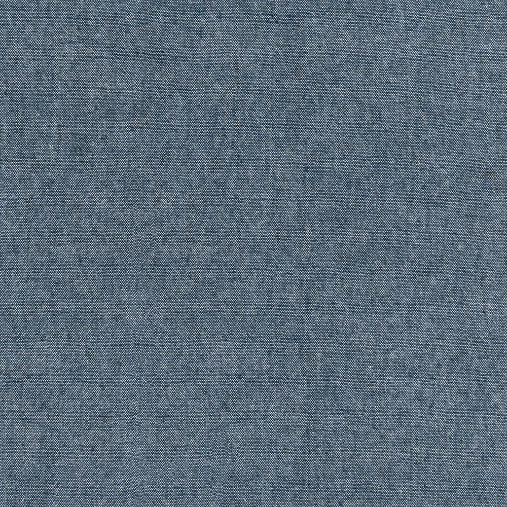 Solid indigo blue denim fabric texture pattern for sewing and crafting. 