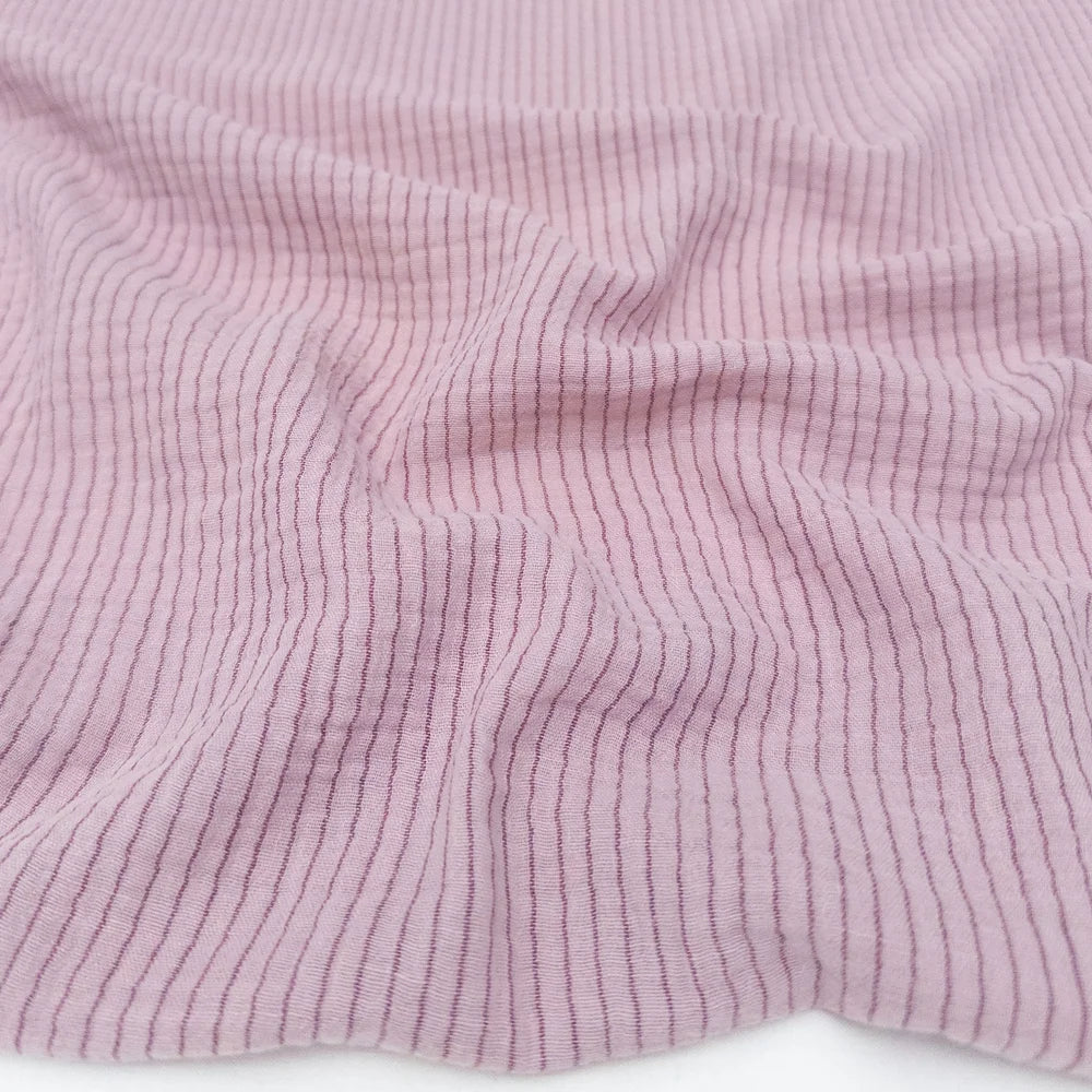 lilac purple organic cotton double gauze fabric for summer sewing lightweight material