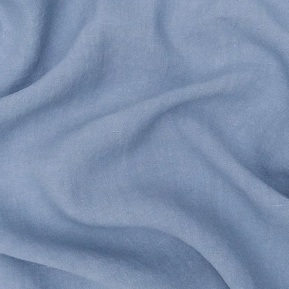Blue 100% soft antique washed linen fabric for sewing and crafting