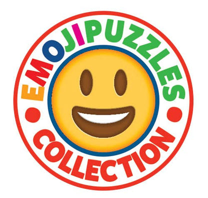 Logo for Emojipuzzles Collection with a smiley face in the center on a white background