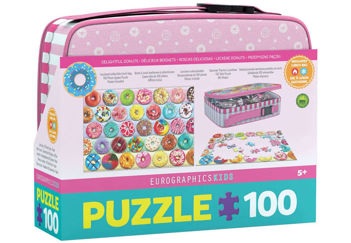Eurographics Kids puzzle box with donut-themed design on a white background