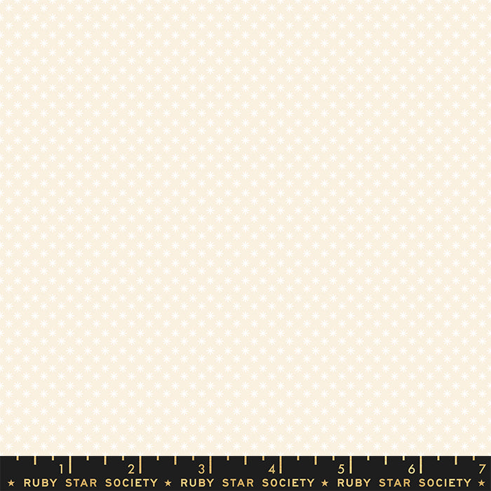 Fabric swatch with a subtle pattern on a beige background, featuring 'Ruby Star Society' branding.