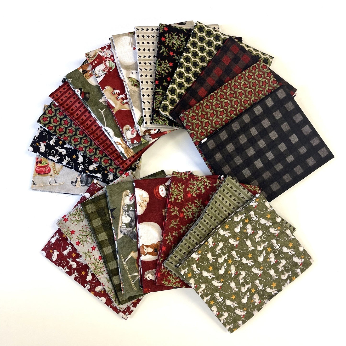 Christmas bundle of fat quarter fabric piece for quilting and sewing