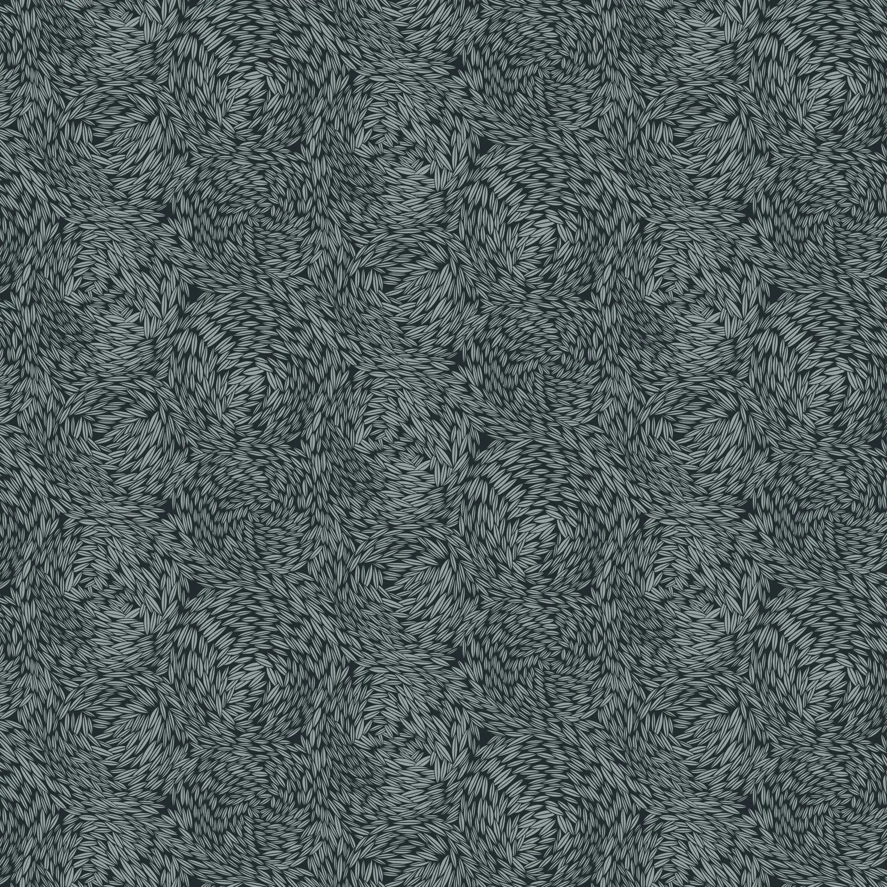 Textured dark gray pattern with circular shapes. rayon fabric material for sewing. 