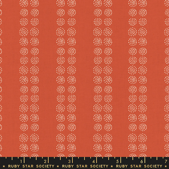 Fabric with a red background and small white seed pattern. From Heirloom by Alexia Abegg at Ruby Star Society. 100% cotton for sewing, crafting, and quilting. 