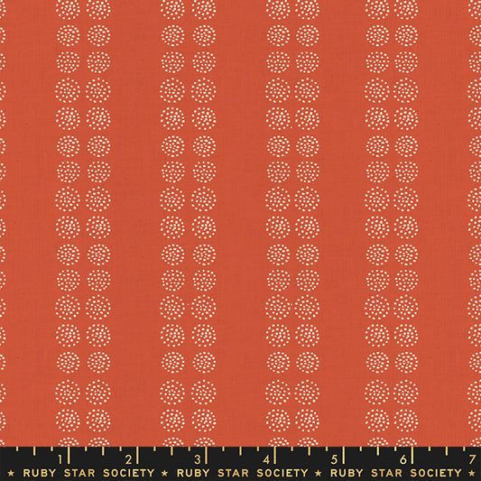 Fabric with a red background and small white seed pattern. From Heirloom by Alexia Abegg at Ruby Star Society. 100% cotton for sewing, crafting, and quilting. 