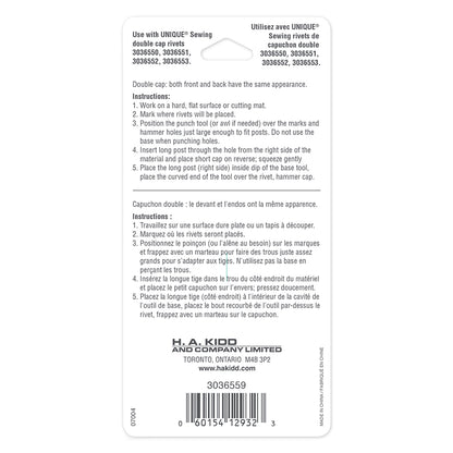 Back label of rivet installation tool product.