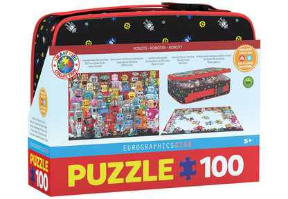Eurographics robot-themed puzzle packaging with 100-piece puzzle