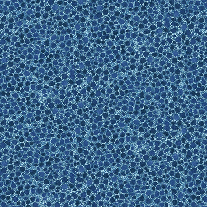 blue colored fabric with river rock illustration.  typically used for quilting and crafting. from Eden from FIGO Fabrics 