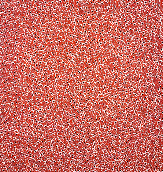 Red floral patterned fabric texture