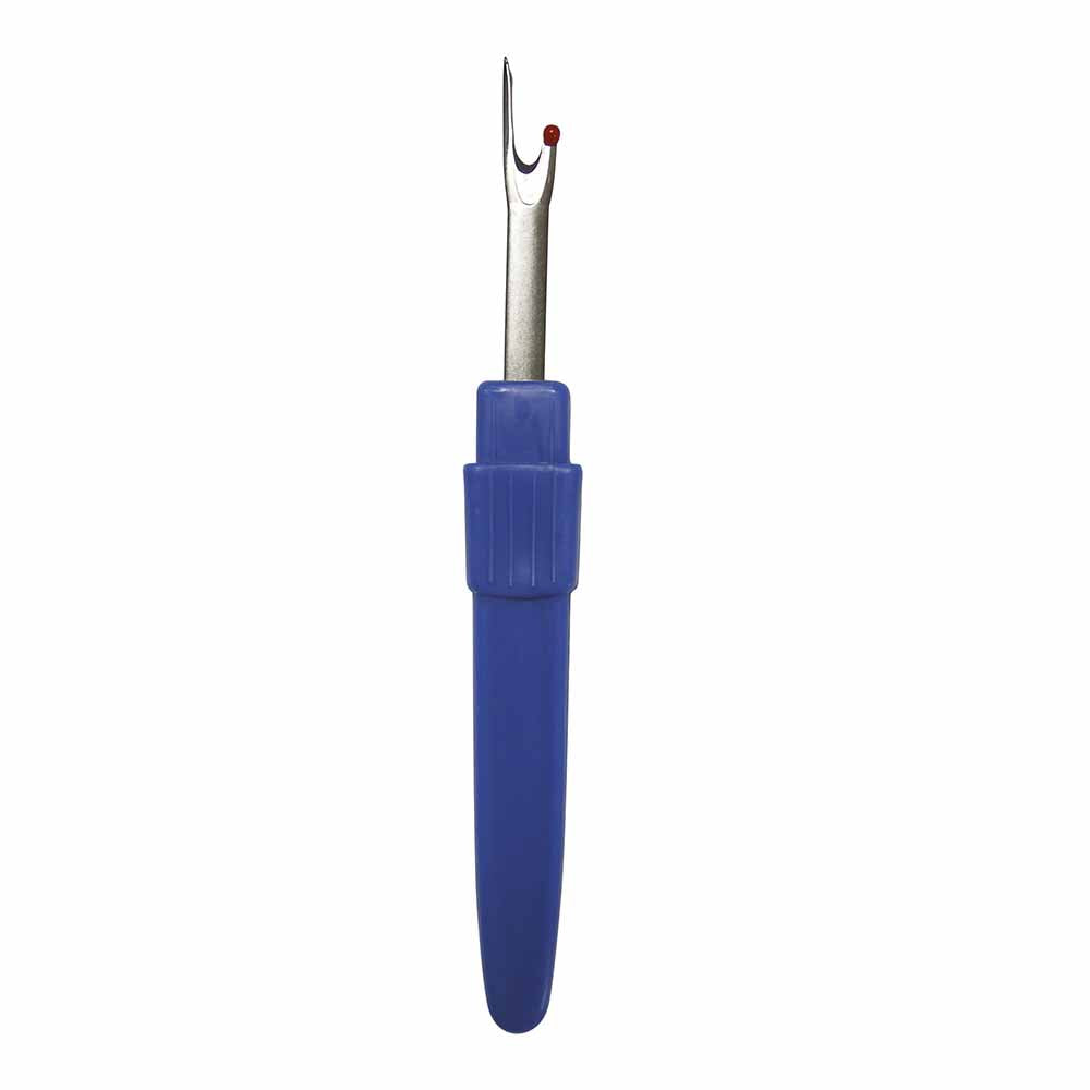 Blue seam ripper for sewing and crafting