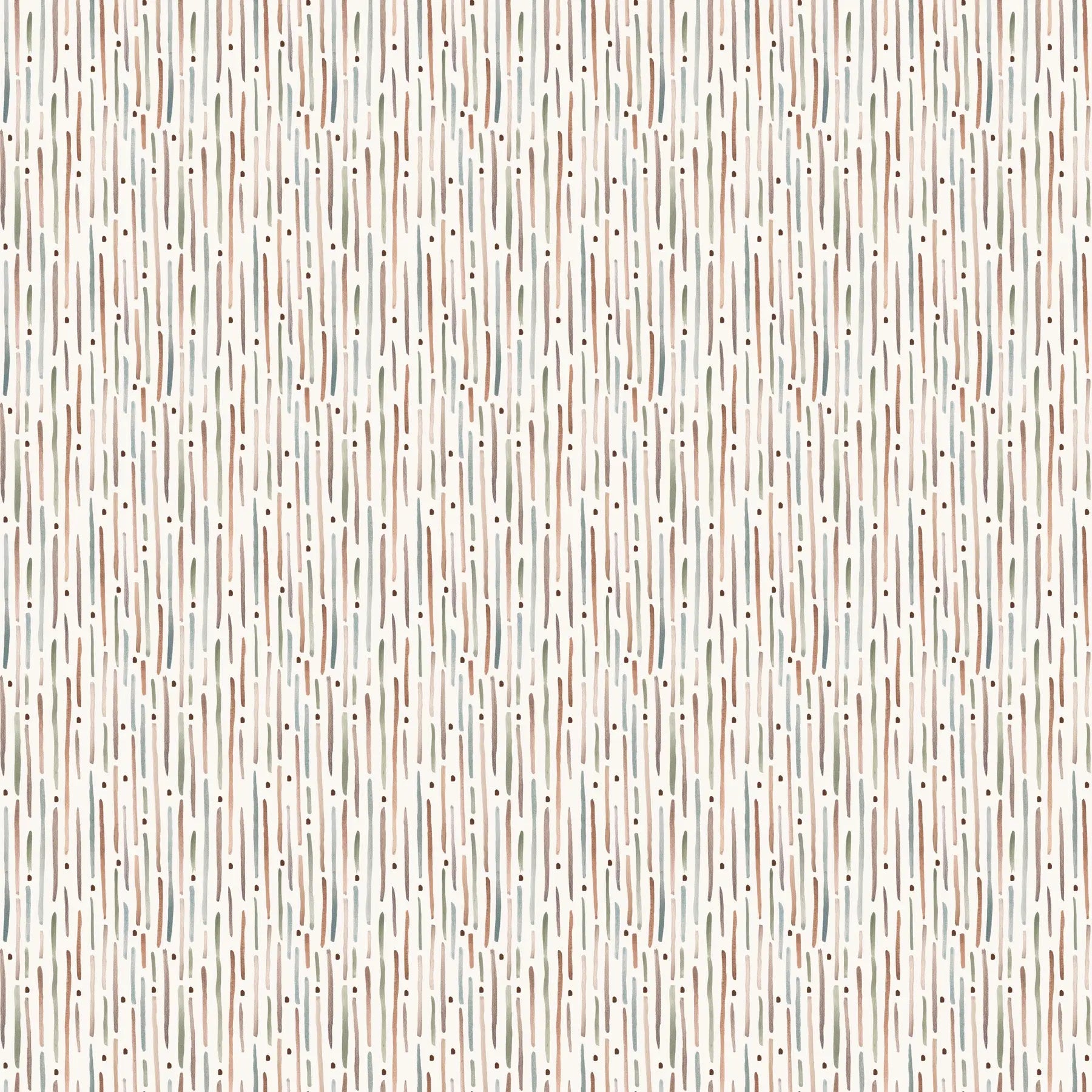 Pattern of vertical lines on a white background. 100% cotton fabric for child quilt 