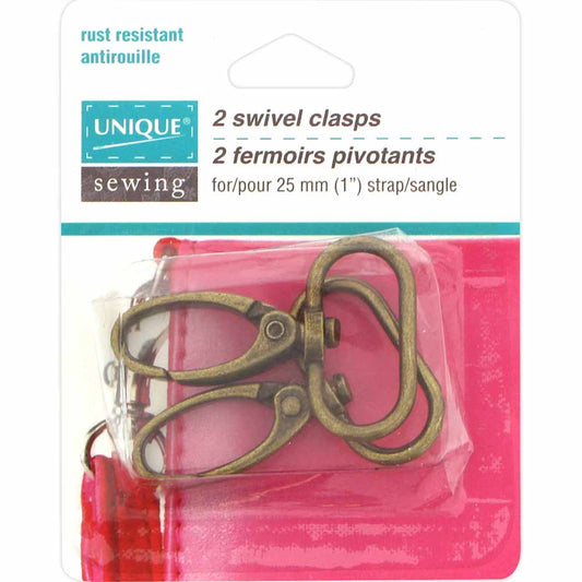 Packaged swivel clasps for bag making. 