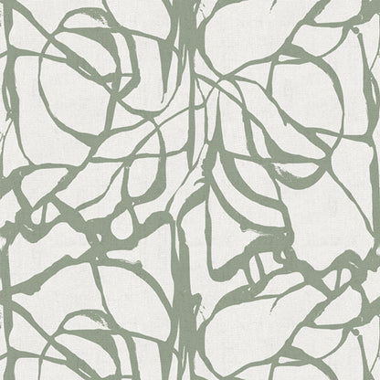 Abstract leaf patterned fabric in green on a light gray background from Soar by Katerina Roccella Art Gallery Fabrics premium cotton for sewing and crafting.