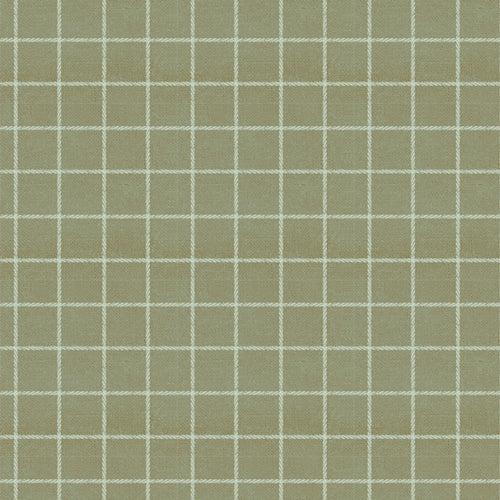 Green fabric with a white grid pattern from Soar by Katerina Roccella Art Gallery Fabrics premium cotton for sewing and crafting.