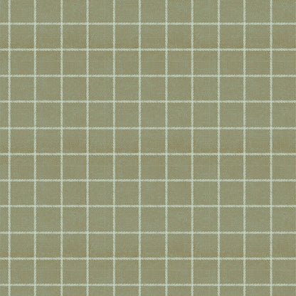 Green fabric with a white grid pattern from Soar by Katerina Roccella Art Gallery Fabrics premium cotton for sewing and crafting.