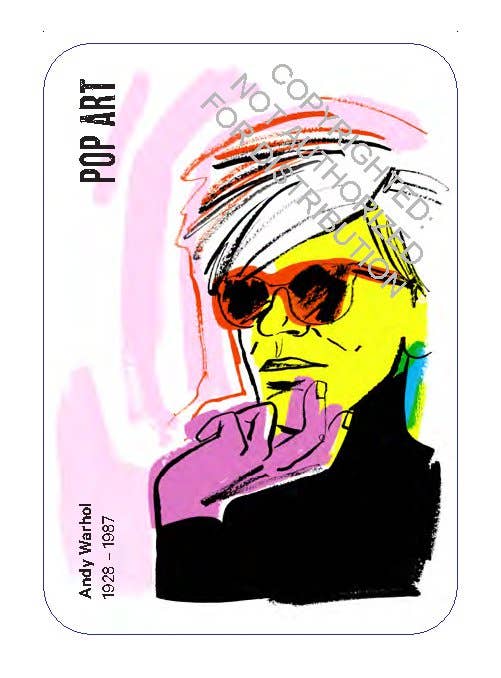 Colorful pop art portrait with sunglasses and text on a white background