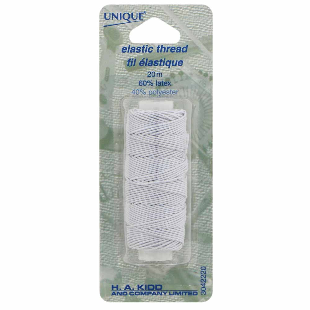 Elastic thread for sewing shearing shirring gathers etc. 