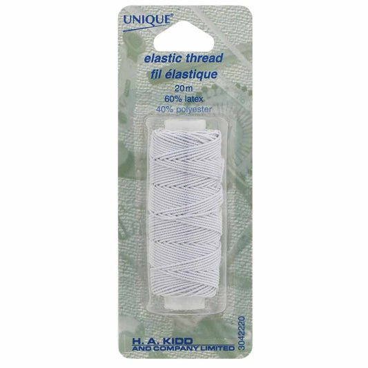 Elastic thread for sewing shearing shirring gathers etc. 