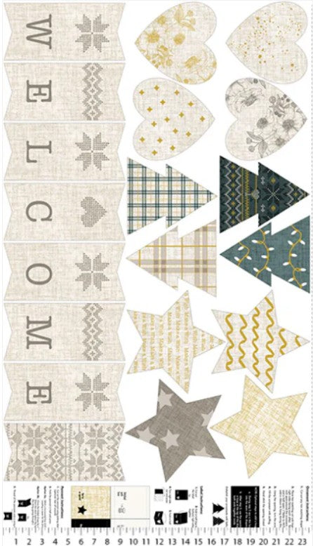 Collection of decorative fabric Christmas cut outs for crafting and decorating