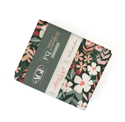Bundle of floral fabric called "All is Well" by AGF Studios. 12 Fat Quarters, 100% Premium Cotton for sewing and crafting. 
