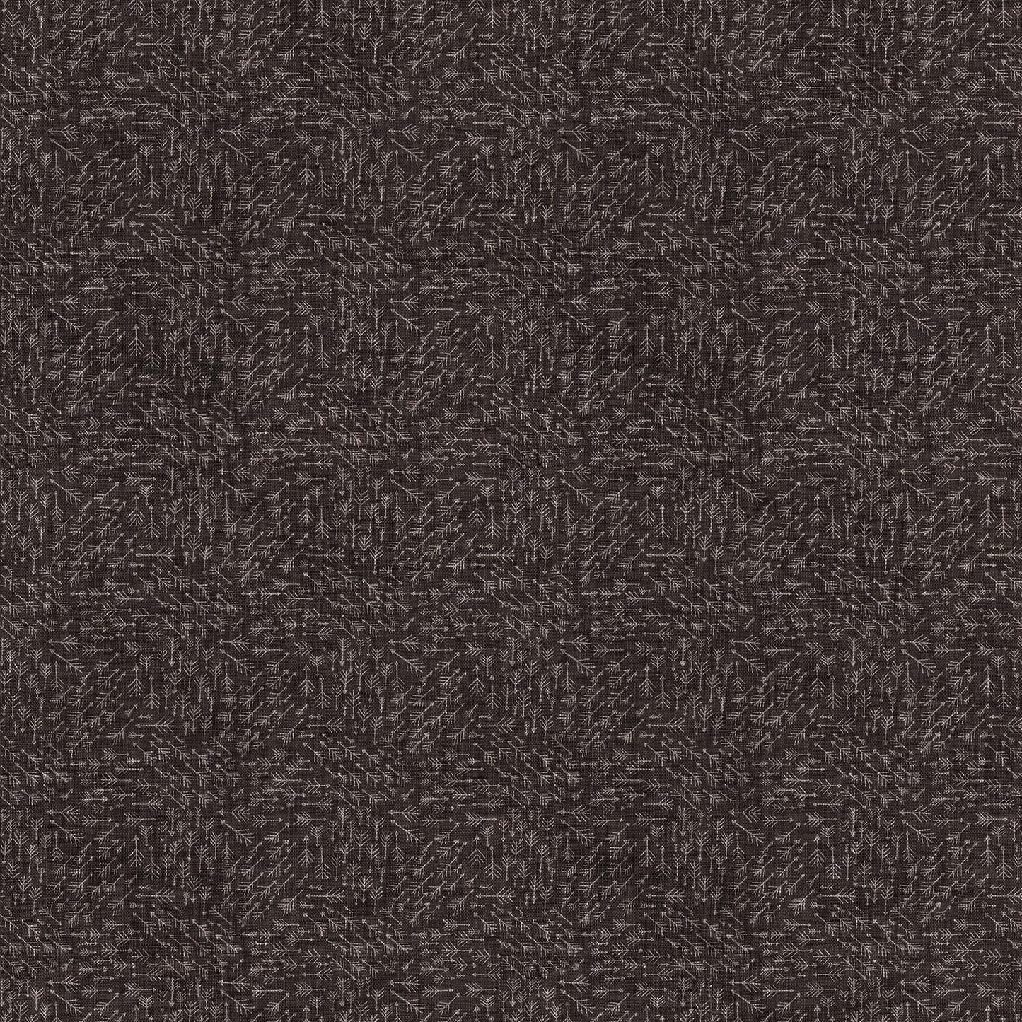 Fabric with a brown background and line arrow design. Esther Fallon Lau for Figo Fabrics. 100% Cotton for sewing and crafting.  