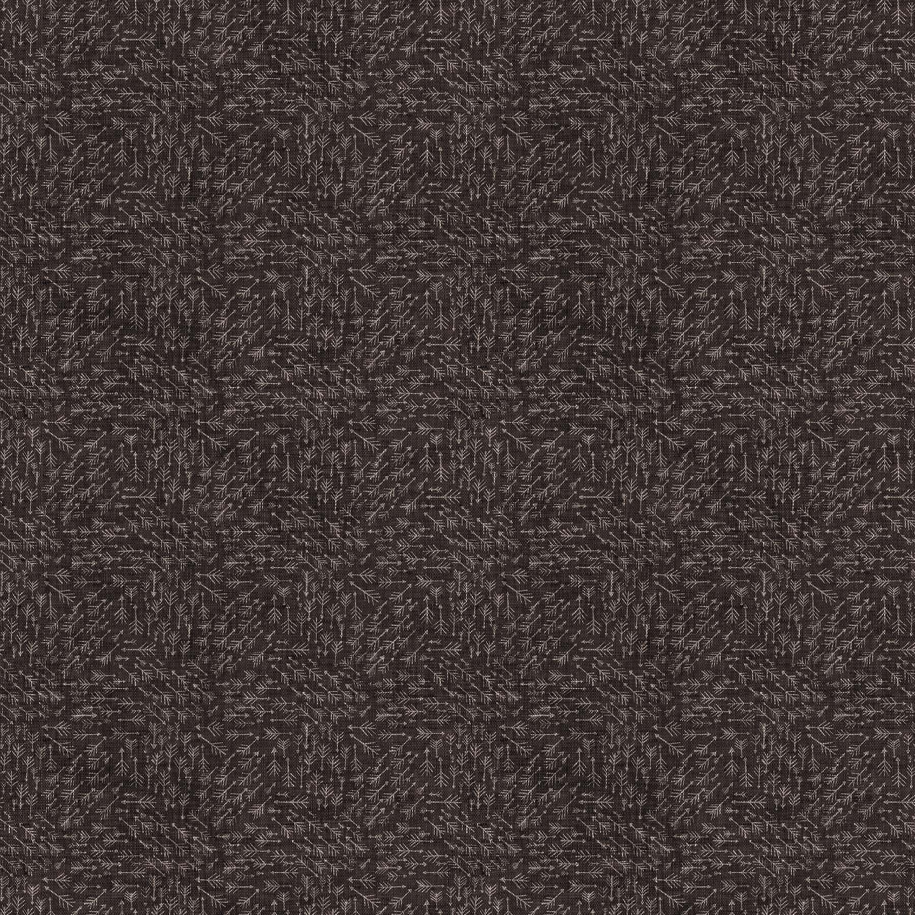 Fabric with a brown background and line arrow design. Esther Fallon Lau for Figo Fabrics. 100% Cotton for sewing and crafting.  