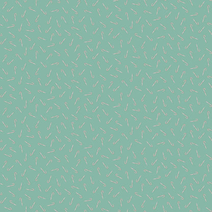 Fabric with a light teal background and small candy cane illustrations. Christmas fabric bundle 11 Piece Fat Quarters, Noel by Figo Fabrics. 100% cotton for sewing and crafting. 