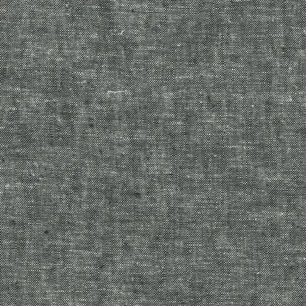 Essex Yarn Dyed Linen fabric in black. 55% LINEN 45% COTTON