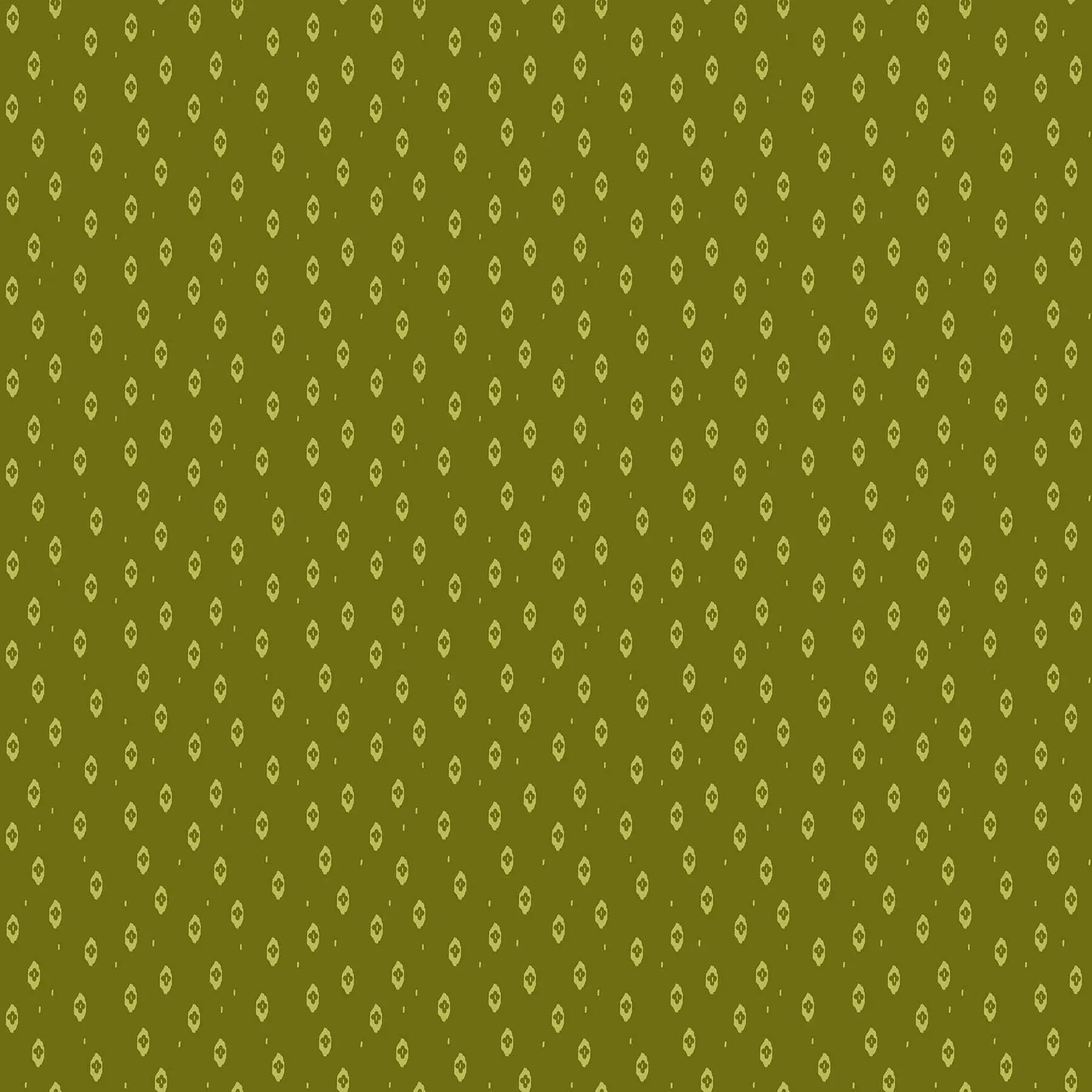 Fabric with a green background and ikat pattern. From Summers End line by Alison Janssen for FIGO Fabrics. 100% cotton for sewing, crafting, and quilting. 